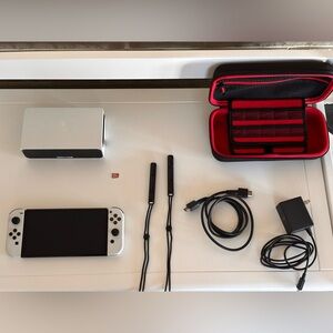 Nintendo OLED Switch Set with Red and Black Case